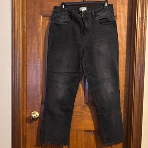 Maurices Black Straight-Leg Jeans with Raw Hem